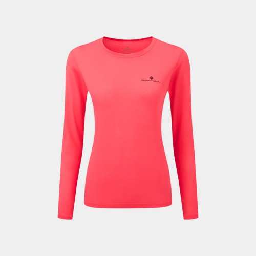 Ronhill Women's Core Long Sleeve T-Shirt Hot Pink \/ Black
