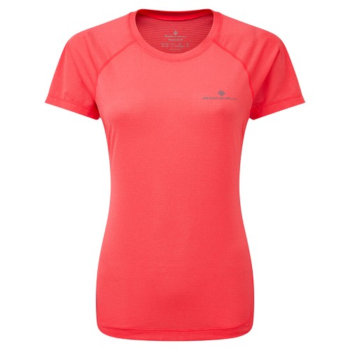 Ronhill Women's Tech Short Sleeve T-Shirt Hot Pink Marl \/ Pewter