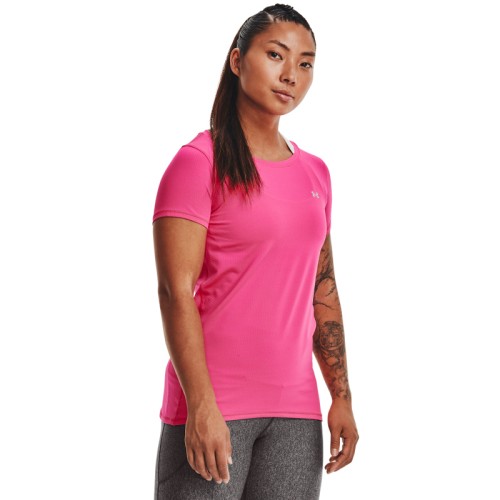 Under Armour Women's HeatGear\u00ae Armour T-Shirt Electro Pink \/ Metallic Silver